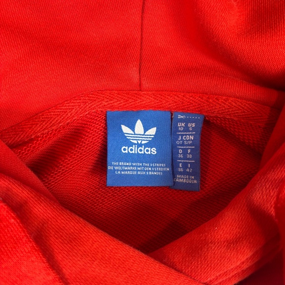 Adidas Originals Trefoil Red/Orange Hoodie – Classic Logo Pullover (Men’s S) - Picture 2 of 4